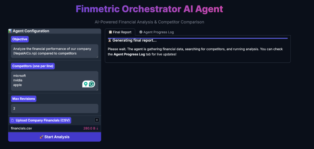 Finmetric Orchestrator